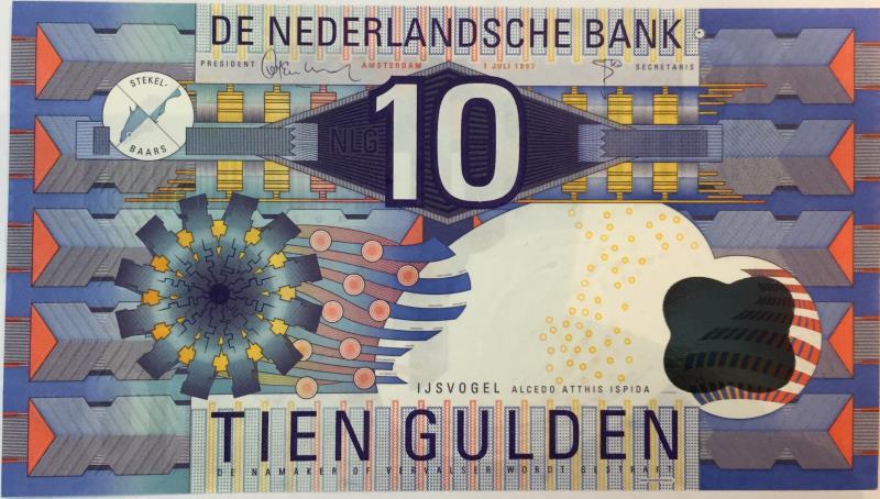 Nederland. 10 gulden. Bankbiljet. Type 1997. IJsvogel - UNC.