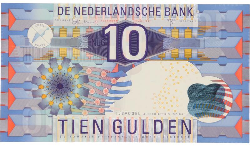 Nederland. 10 gulden. Bankbiljet. Type 1997. IJsvogel - UNC.