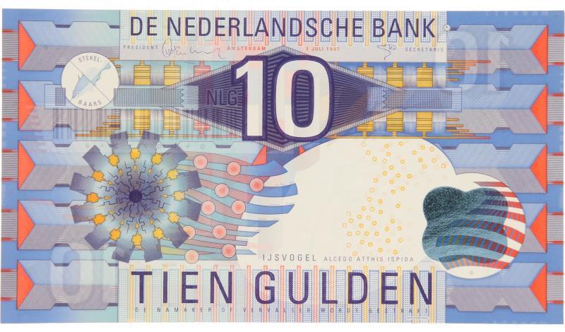 Nederland. 10 gulden. Bankbiljet. Type 1997. IJsvogel - UNC.