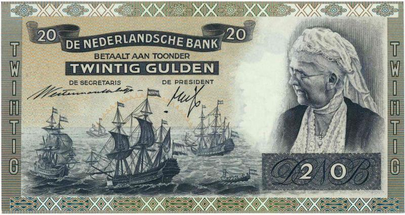 Nederland. 20 gulden. Bankbiljet. Type 1939. Emma - UNC.