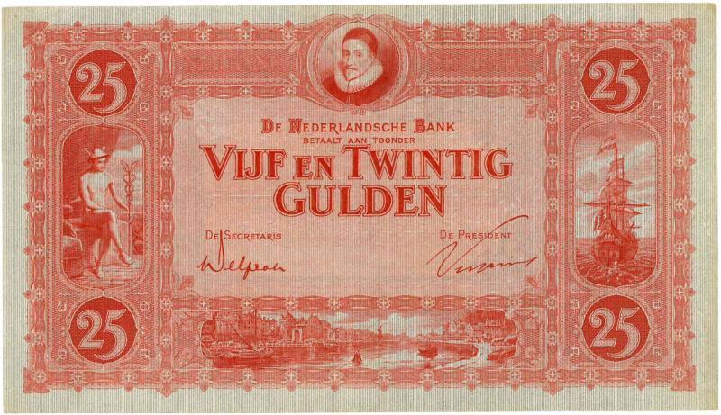 Nederland. 25 gulden. Bankbiljet. Type 1929. Willem van Oranje - Zeer Fraai +.