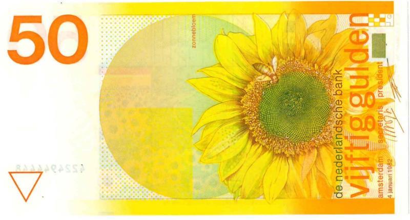 Nederland. 50 gulden. Bankbiljet. Type 1982. Zonnebloem - UNC.
