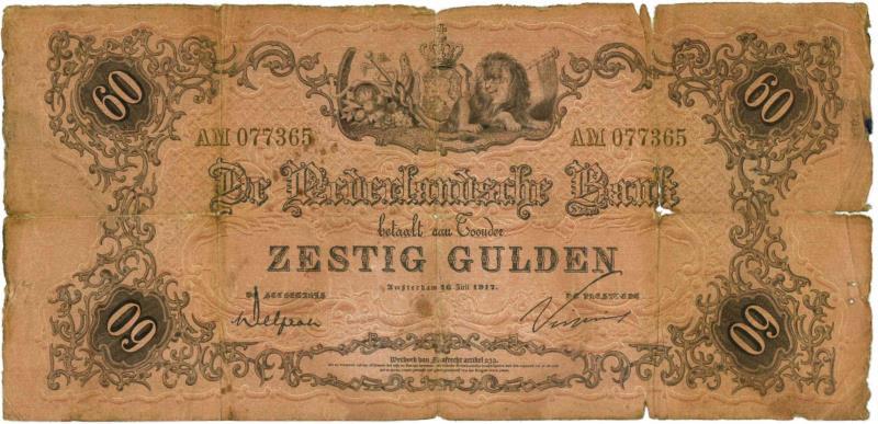 Nederland. 60 gulden. Bankbiljet. Type 1860. - Fraai -.