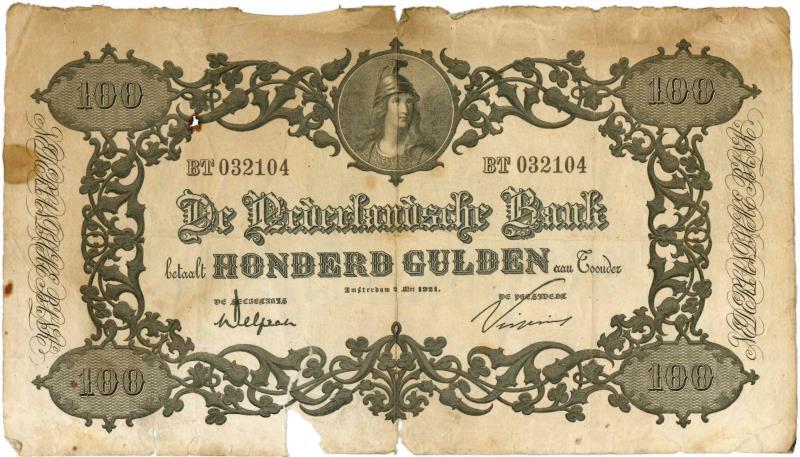 Nederland. 100 gulden. Bankbiljet. Type 1860. Reliëfrand - Fraai -.