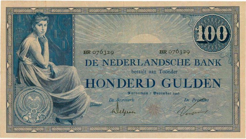 Nederland. 100 gulden. Bankbiljet. Type 1921. Grietje Seel - Zeer Fraai / Prachtig.