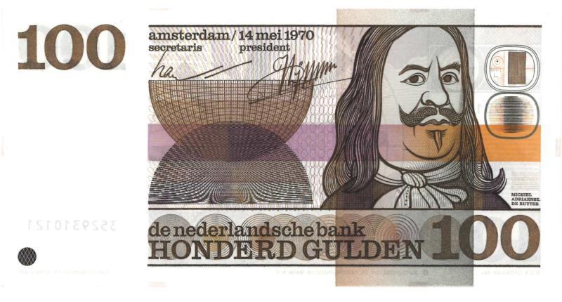 Nederland. 100 gulden. Bankbiljet. Type 1970. - Prachtig +.