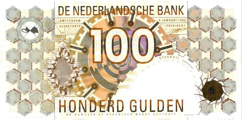 Nederland. 100 gulden. Bankbiljet. Type 1992. Steenuil - UNC.