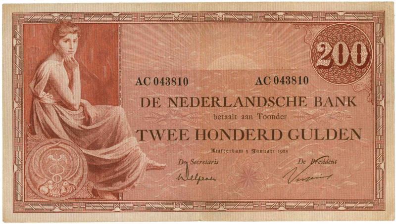 Nederland. 200 gulden. Bankbiljet. Type 1921. Grietje Seel - Zeer Fraai +.