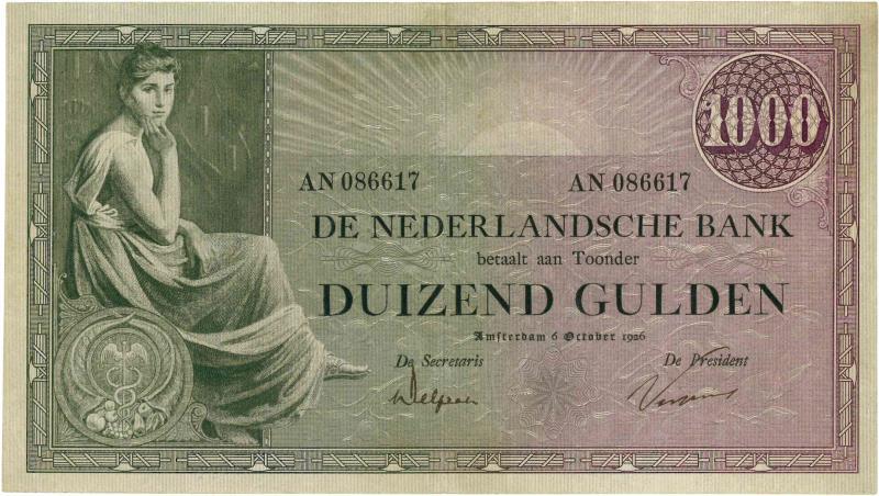 Nederland. 1000 gulden. Bankbiljet. Type 1926. Grietje Seel - Zeer Fraai +.