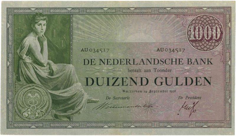 Nederland. 1000 gulden. Bankbiljet. Type 1926. Grietje Seel - Zeer Fraai +.