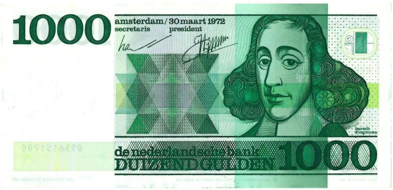 Nederland. 1000 gulden. Bankbiljet. Type 1972. Spinoza - Prachtig +.