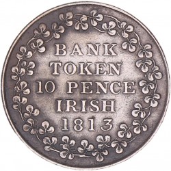 Ireland. George III. Bank token of 10 Pence. 1813.