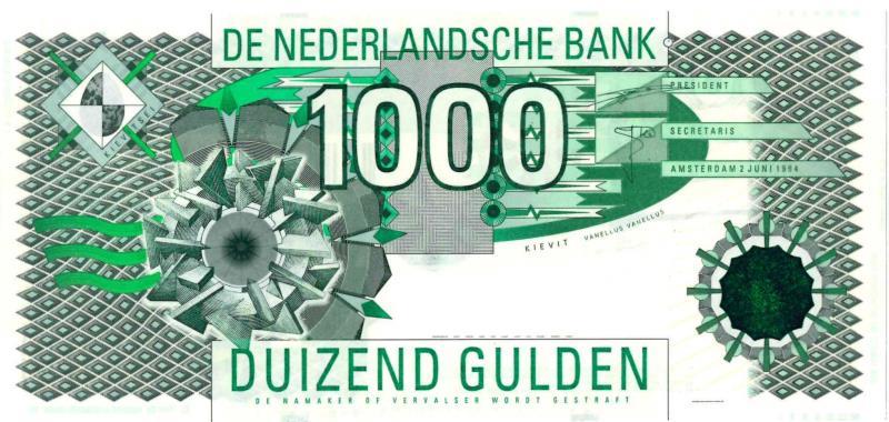 Nederland. 1000 gulden. Bankbiljet. Type 1994. Kievit - Nagenoeg UNC.