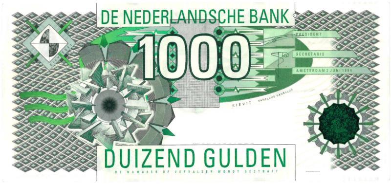 Nederland. 1000 gulden. Bankbiljet. Type 1994. - Prachtig.