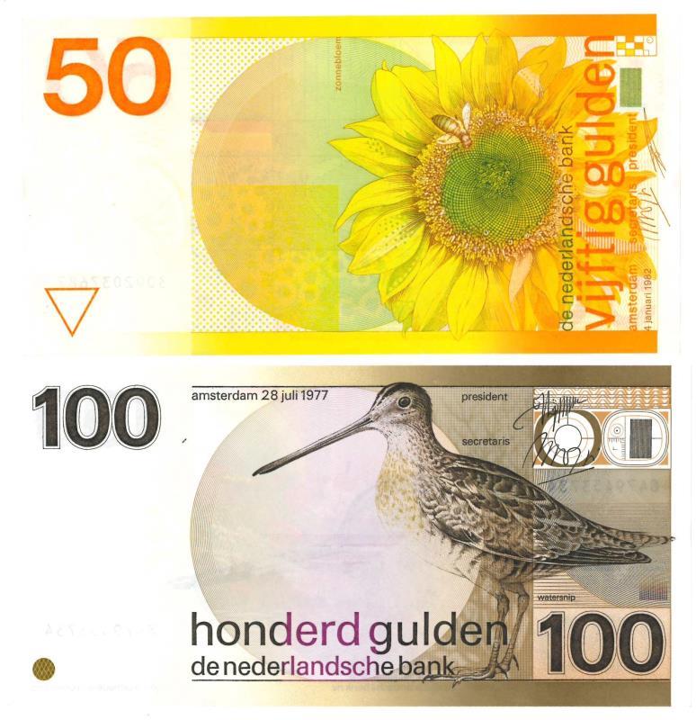 Nederland. 50, 100 gulden. Bankbiljet. Type div. - Prachtig +.