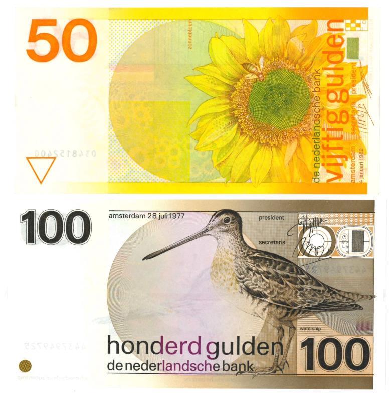 Nederland. 50, 100 gulden. Bankbiljet. Type div. - Prachtig +.