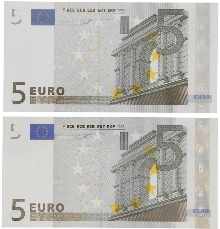 Ierland/Frankrijk. 5 euro. Bankbiljet. Type 2002. - UNC.