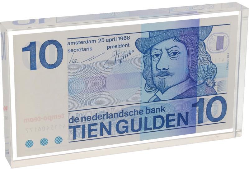 Plexiglas. 10 gulden. Bankbiljet. Type 1968. - UNC.