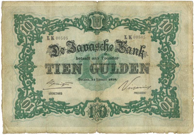 Nederland-Indië. 10 gulden. Bankbiljet. Type 1897. - Fraai +.