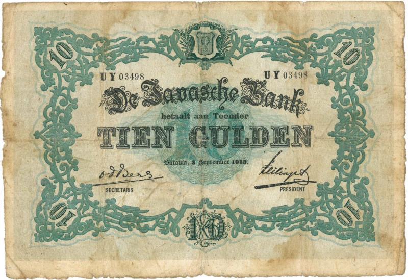 Nederland-Indië. 10 gulden. Bankbiljet. Type 1897. - Zeer Fraai -.