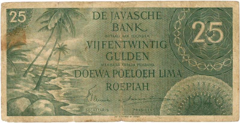 Nederland-Indië. 25 gulden. Bankbiljet. Type 1946. - Fraai.