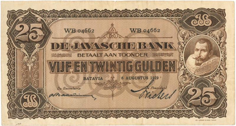 Nederland-Indië. 25 gulden. Bankbiljet. Type 1924. - Zeer Fraai.