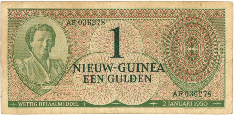 Nieuw-Guinea. 1 gulden. Bankbiljet. Type 1950. - Zeer Fraai +.