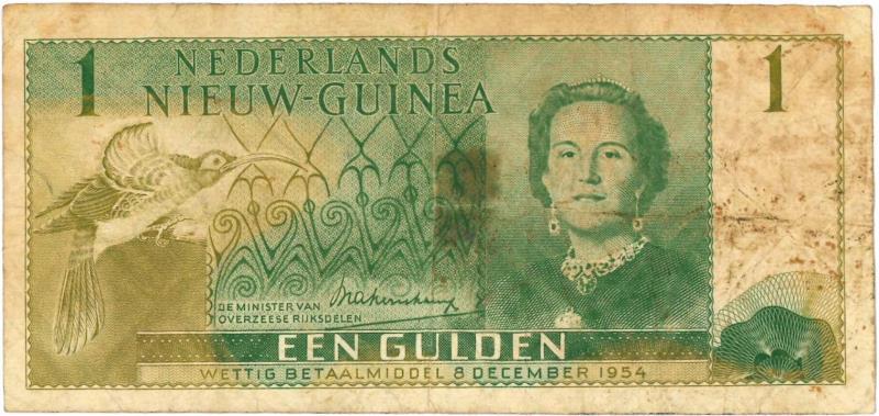 Nieuw-Guinea. 1 gulden. Bankbiljet. Type 1954. - Fraai -.