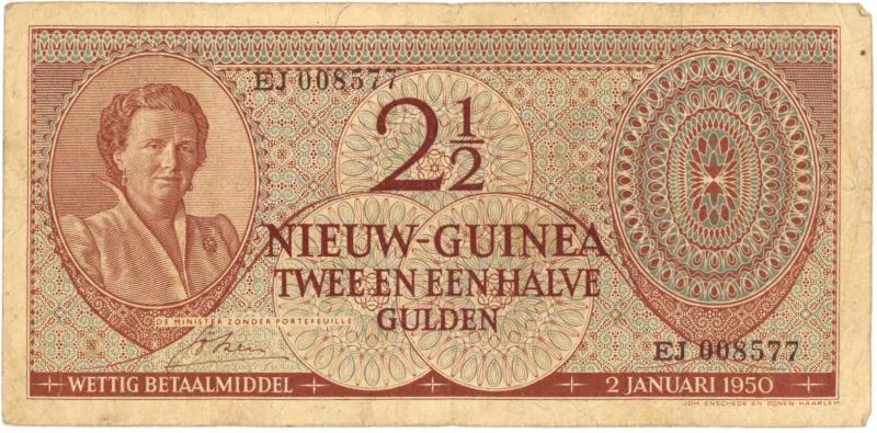 Nieuw-Guinea. 2½ gulden. Bankbiljet. Type 1950. - Zeer Fraai -.