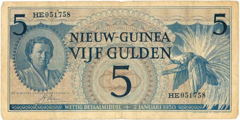 Nieuw-Guinea. 10 gulden. Bankbiljet. Type 1950. - Zeer Fraai -.