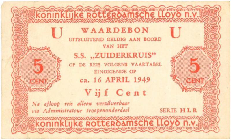 Nederland. 5 cent. Waardebon. Type 1949. - Zeer Fraai.