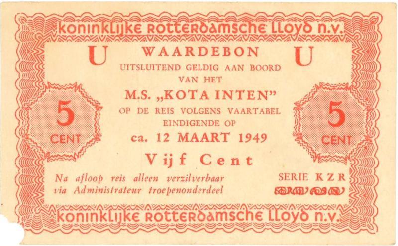 Nederland. 5 cent. Waardebon. Type 1949. - Fraai.