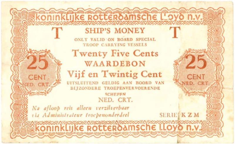 Nederland. 25 cent. Waardebon. Type 1949. - Fraai / Zeer Fraai.