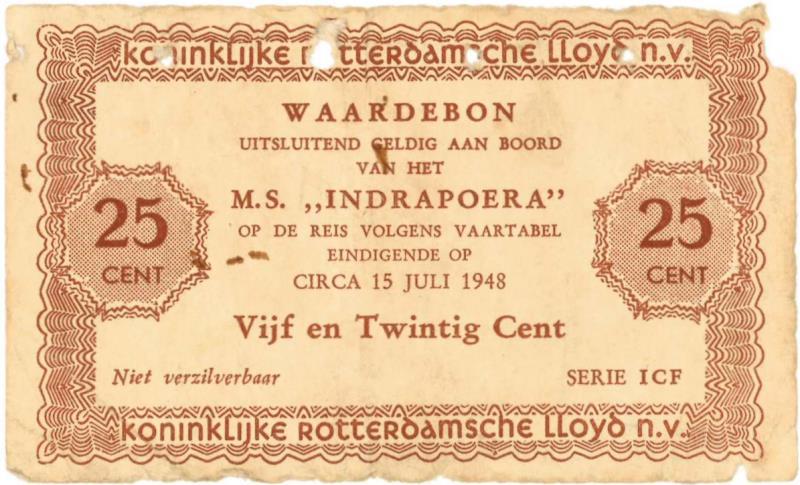 Nederland. 25 cent. Waardebon. Type 1948. - Fraai -.