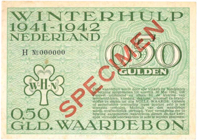 Nederland. ½ gulden. Rotterdam. Type 1942/43. - Prachtig +.