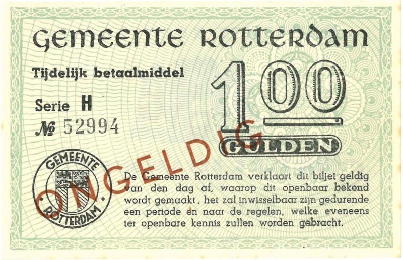 Nederland. 1 gulden. Rotterdam. Type 1940. - Nagenoeg UNC.