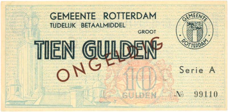 Nederland. 10 gulden. Rotterdam. Type 1940. - Nagenoeg UNC.