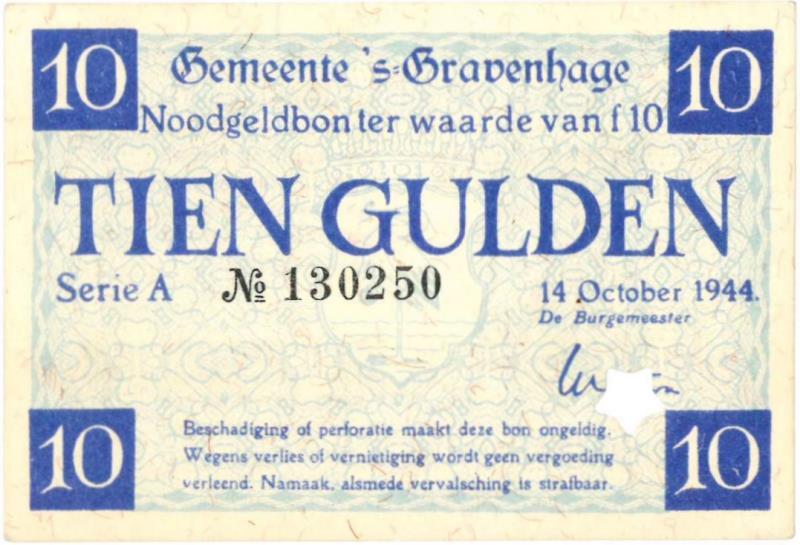 Nederland. 10 gulden. 's-Gravenhage. Type 1940. - Zeer Fraai.