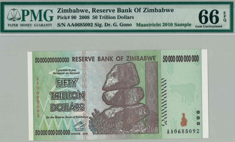 Zimbabwe. Bankbiljet. Type 2008. - 66.