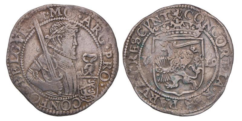 ½ Nederlandsche rijksdaalder Friesland 1619. Fraai / Zeer Fraai.