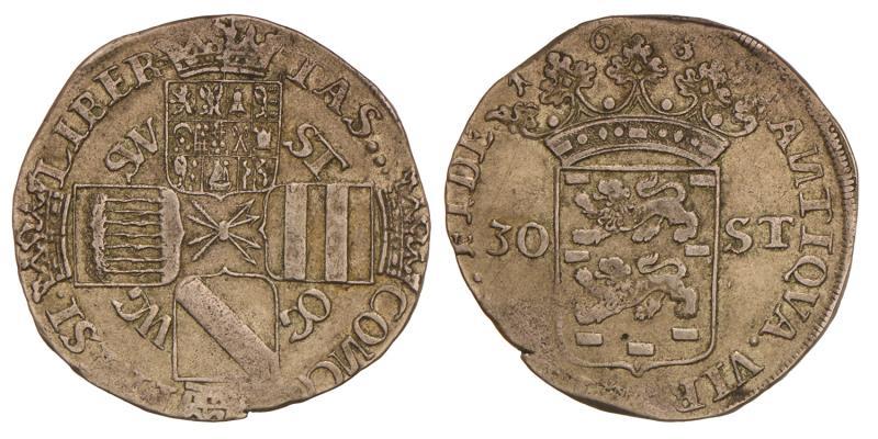 Daalder van 30 stuiver Friesland 1687. Fraai.