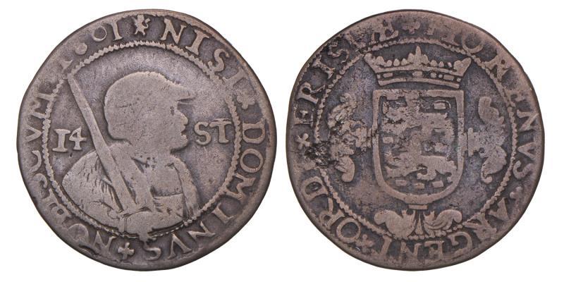 Halve florijn van 14 stuiver Friesland 1601. Fraai.