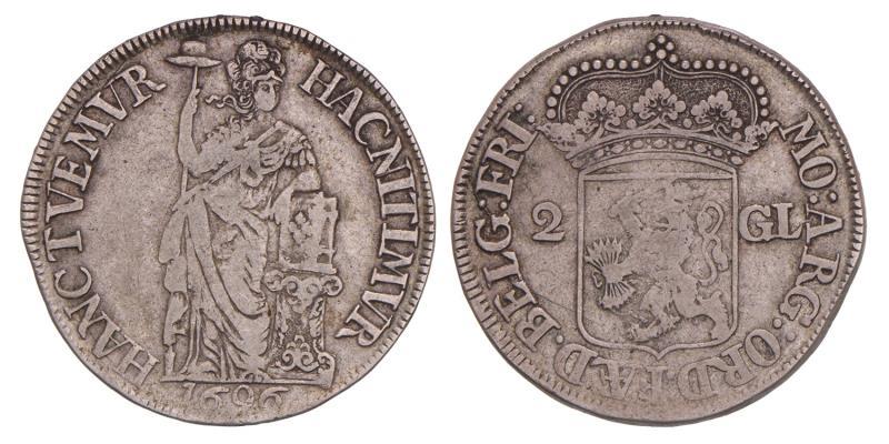 2 gulden Friesland 1696. Fraai / Zeer Fraai.