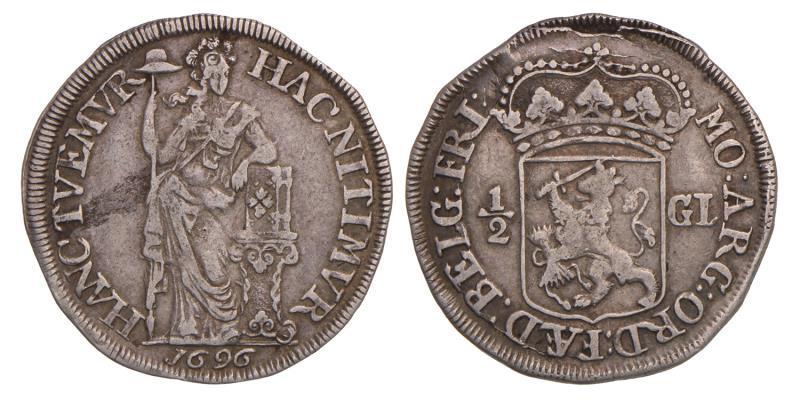 ½ gulden Friesland 1696. Zeer Fraai.