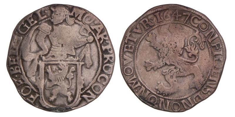 Leeuwendaalder Gelderland 1647. Zeer Fraai.