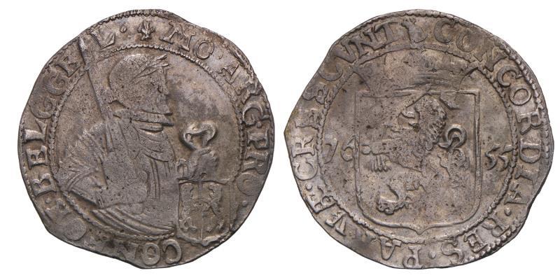 Nederlandse rijksdaalder Gelderland 1655. Fraai / Zeer Fraai.