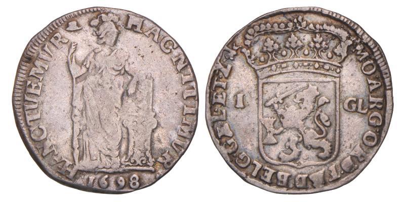 1 gulden Gelderland 1698. Fraai +.