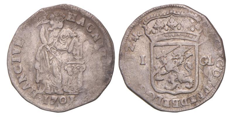 1 gulden Gelderland 1701. Zeer Goed / Fraai.