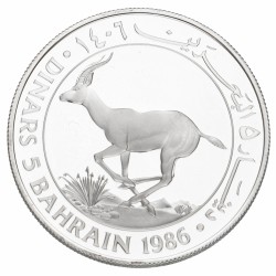 Bahrain. Isa bin Salman Al Khalifa. 5 Dinars 'WWF Collection'. 1986.