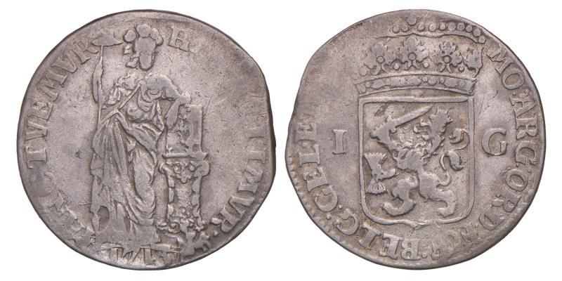 1 gulden Gelderland 1713. Fraai +.